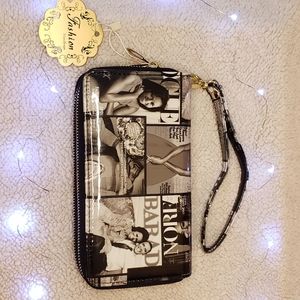B&W Michelle Obama Magazine Collage Wallet